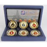 British Commemorative Medals (6): The Type 45 Destroyer Collection, enamelled gilt base medals by '
