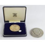 British Commemorative Medals (2) silver d.45mm and d.57mm: Prince of Wales Investiture 1969, the
