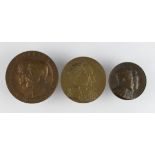 British Commemorative Medals (3) for the Coronation of Edward VII 1902, all bronze: Frampton issue