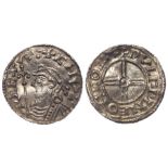 Anglo-Saxon silver penny of Cnut, +PULFPINEONCOLN; Colchester Mint, moneyer Wulfwine; S.1159 c.