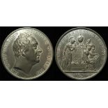British Commemorative Medal, white metal d.54mm: Death of William IV 1837, unsigned, BHM 1726, nEF