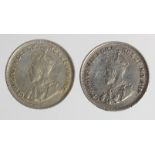 Cyprus (2) silver 4&1/2 Piastres 1921, VF