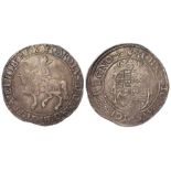 Charles I halfcrown type 2b, mm. Plume, C R above shield divided by Lis over (uncertain, but