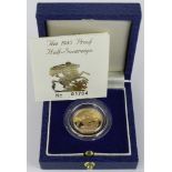 Half Sovereign 1985 Proof FDC cased with cert.