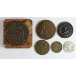 French Commemorative Medals (5) 19th - early 20thC, plus an Earls Court Gigantic Wheel bronze 1898.