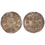 Anglo-Saxon silver penny of Eadgar, pre-reform 959-973 AD, Small Cross / Two Line type, S.1129,