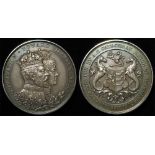 British Commemorative Medal, hallmarked silver d.39mm, 30.40g: Edward VII Coronation 1902, Ipswich