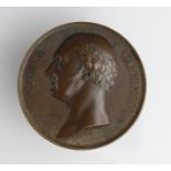 French / British Commemorative Medal, bronze d.51mm: George Canning 1827 (medal) by Galle, nEF