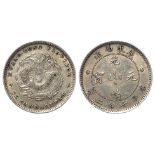 China, Kwang-tung Province silver 7.2 Candareens aka 10-Cents, ND (1890-1908), nEF