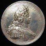 British / Dutch Commemorative Plaque, tinned copper 60mm: William III uniface medallic plaque by Jan