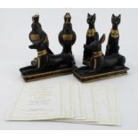 Collection of six Compton and Woodhouse porcelain Egyptian figurines, to include The Cat Goddess