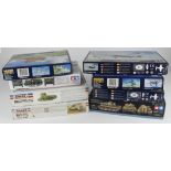 Model Kits. Eight boxed model kits, including Tamiya Tiger I Early Production (1:48); Emhar MkA