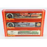 Hornby. Three boxed Hornby OO gauge locomotives, comprising 'LMS Class 5 Black Livery (R320)', 'BR