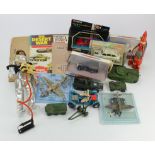 Toys. A collection of toys of varying ages, including Dinky, Action Man, Thunderbirds, etc.