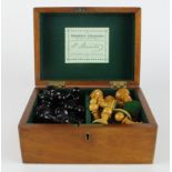 J. Jaques & Son Staunton Chessmen set, contained in original box with label to side of lid, a few