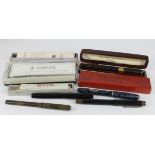 Fountain Pens & Pencils. A group of eleven fountain pens and pencils, makers include Yard O Led,