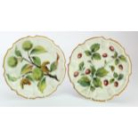 Pair of Italian faience plates by Giuseppe Battista Viero for Nova (1868-1916). With different