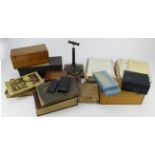 Microscope slides. A quantity of various microscope slides, circa Victorian to early 20th Century,