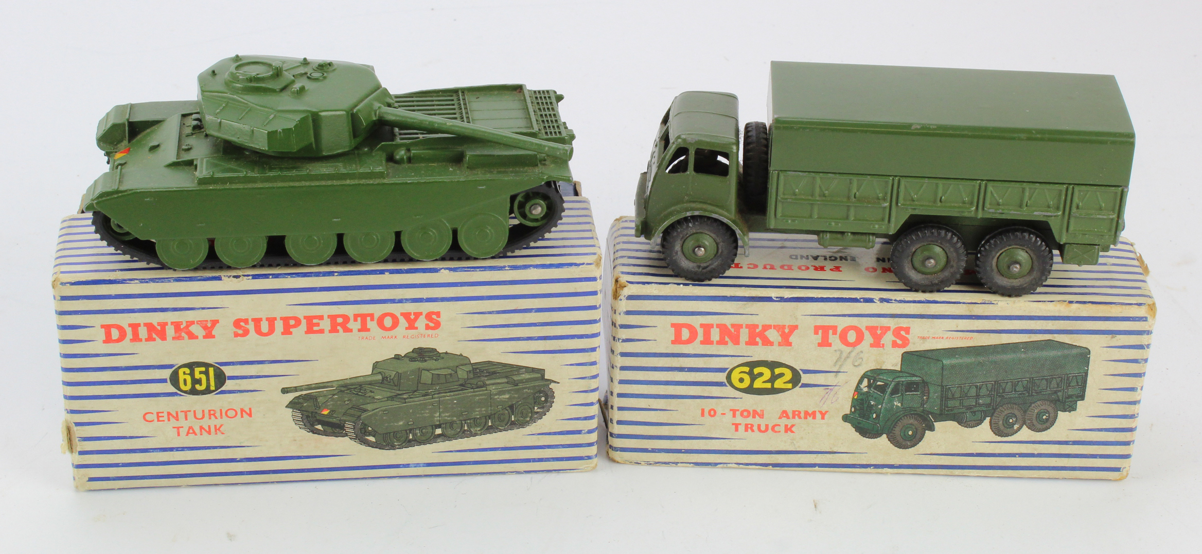 Dinky Supertoys, no. 622 '10 Ton Army Truck', together with Dinky Supertoys, no. 651 'Centurion