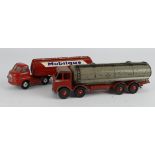 Diecast. Two diecast lorries, comprising Dinky Foden (red cab & chassis, grey tank); Corgi Toys (