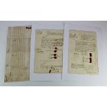 Three early manuscript documents relating to Church Wardens, circa mid 18th Century, largest 21.