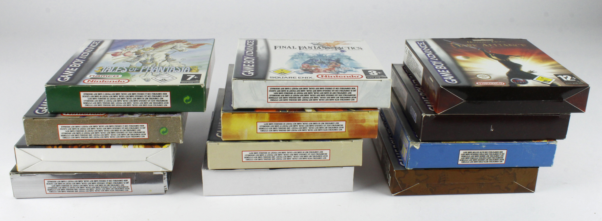 Gameboy Advance. Twelve boxed Gameboy Advance games, including Breath of Fire, Shining Soul, Final