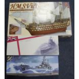 Model Kits. Three boxed model kits, comprising Academy Premium Edition HMS Warspite 1942 (14108, 1: