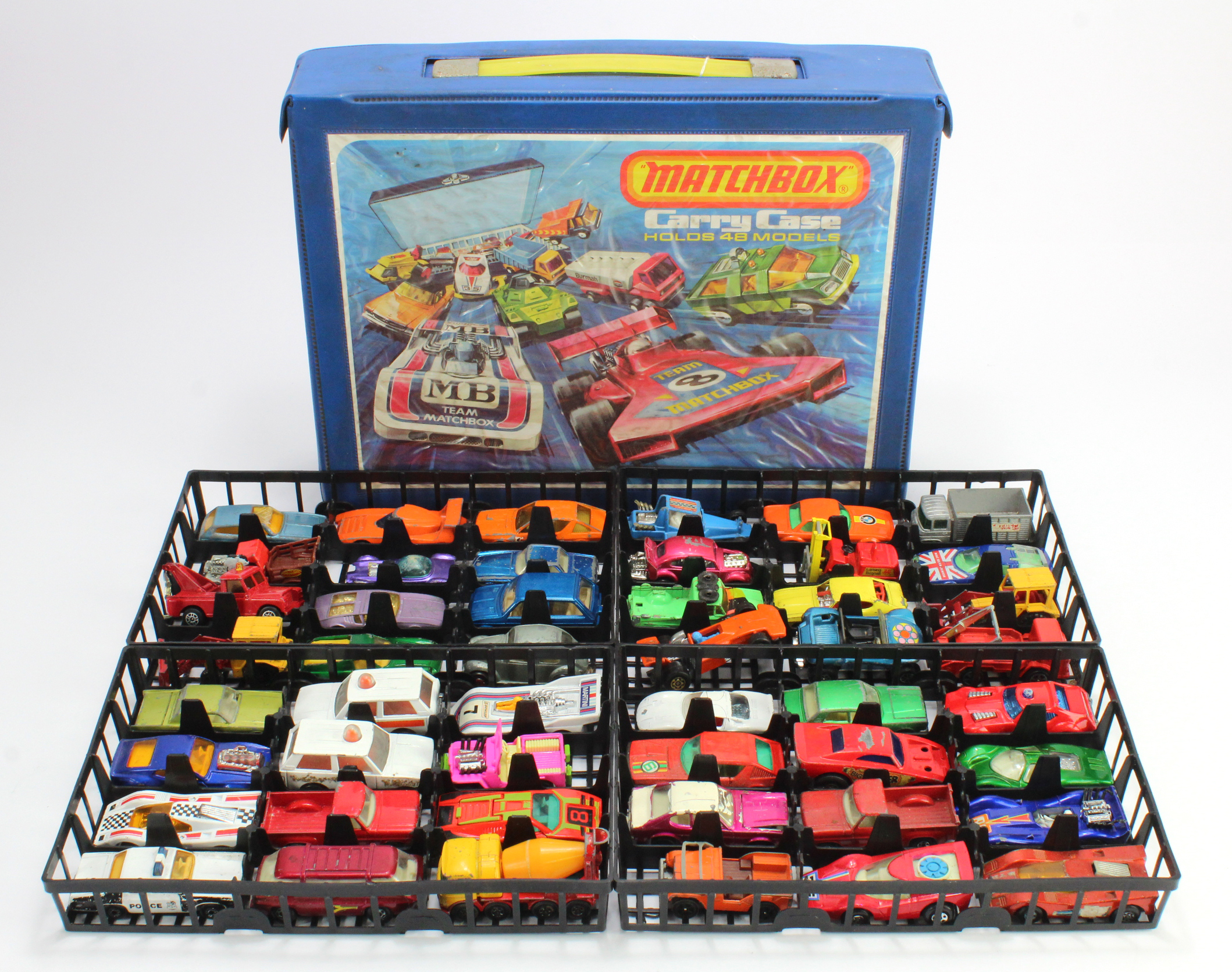 Matchbox Carry case, containing forty-eight models including Matchbox and Corgi.