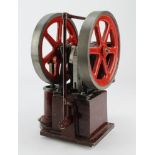 Live steam stationary engine, height 25.5cm, width 21cm, depth 17cm approx. (untested)