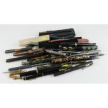 Fountain Pens & Pencils. A collection of over forty fountain pens, pencils, etc., makers include