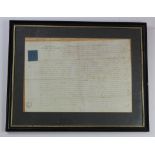 Framed Land Sale document of a cottage in the Manor of Old Hall and New Hall in Beaumont dated 1829