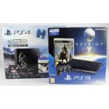 Playstation. Two boxed Playstation consoles, comprising PS4 Star Wars Battlefront limited edition (