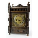 Large mantel clock, circa late 19th to early 20th Century, with silvered chapter ring and gilt dial,