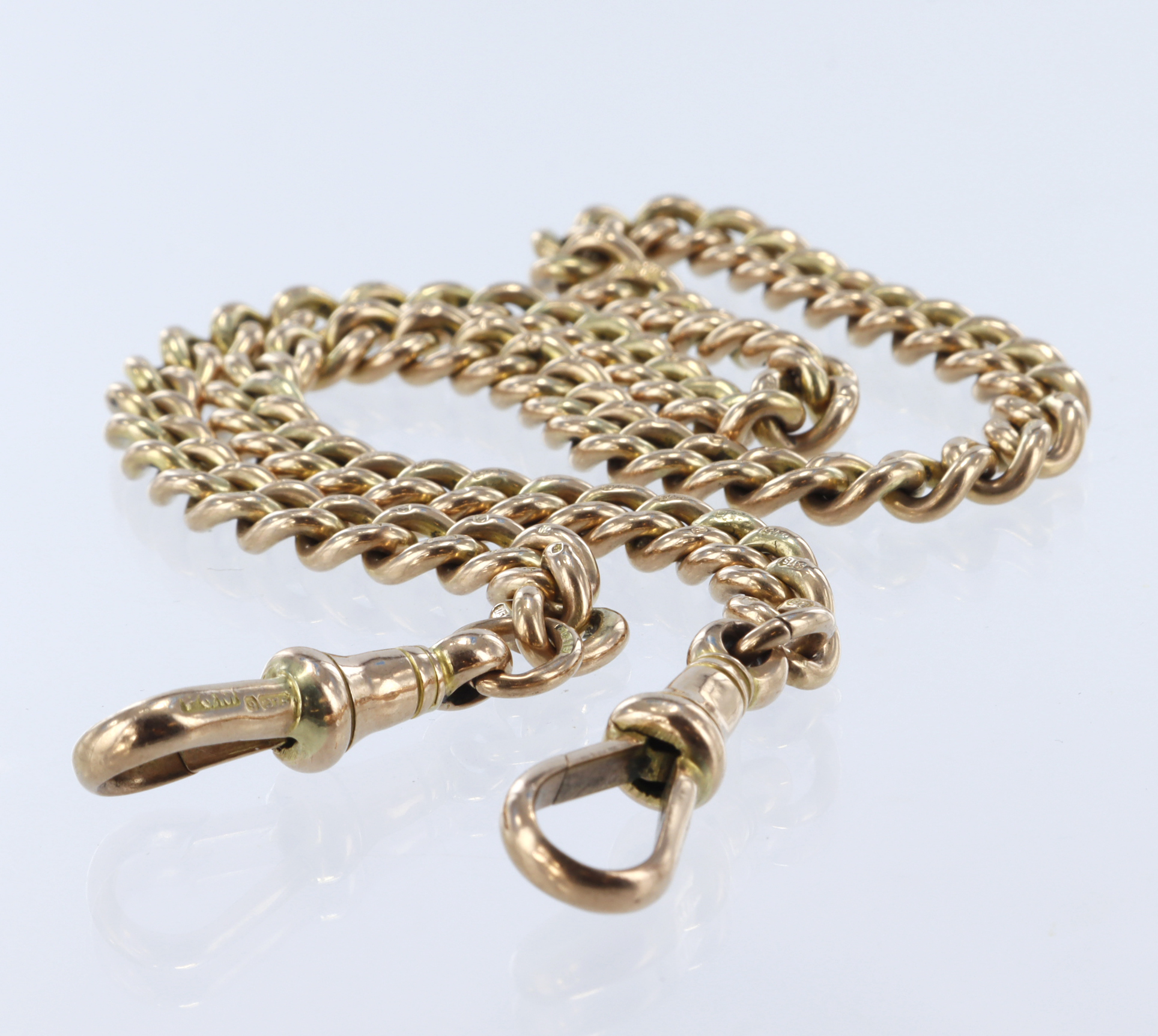9ct pocket watch chain, length 39.5cm , weight 39.5g