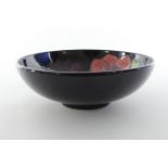 Moorcroft 'Anemone' colbalt blue footed bowl signed WM. Limited edition 34/94. 1st quality. Diameter