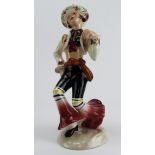 Goldscheider. A Spanish themed female figure by Marcel Goldscheider, makers marks to base, height