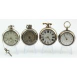 Four, gents pair cased pockets watches Hallmarked Chester 1862, Birmingham 1858, London 1783 & 1857.