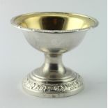 Unusual Georgian silver, standing open salt with gilt interior, marks are rubbed but appear to stand
