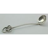 Arts and Crafts silver cream ladle c.1970's by PW also stampepd "Silver". Weighs 24.8g approx.
