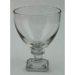 18th c. (probably) wine glass (chipped to base) plus a large Rummer c. 1830 with a reduced base