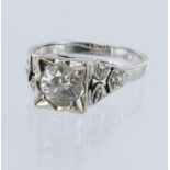 Diamond solitaire consisting of one round brilliant cut diamond weight approx 0.80ct, estimated