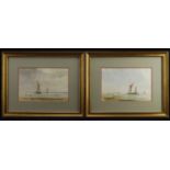 Des Harradine (1927-1999). A pair of watercolours depicting harbour scenes with numerous boats, both