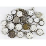 Eighteen gents silver cased pocket watches, all AF