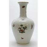 Herend Hungary. Rothschild Bird pattern long neck vase. Marked "Herend Hungary Handpainted" in