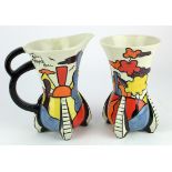 Lorna Bailey. Two Lorna Bailey 'Dimsdale Hall' pattern pieces, comprising large jug & vase,