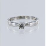 Platinum solitaire ring, set with one round brilliant cut diamond weight approx 0.15ct, estimated