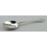 Arts & Crafts silver trefid pattern spoon hallmarked A/S (Amy Sandheim Ltd) London, 1934. Weighs 1