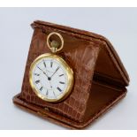 Gents 18ct cased oversized open face pocket watch. Hallmarked Chester 1896. Personally engraved on