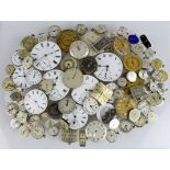 Assortment of wristwatch & pocket watch dials / movements.