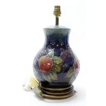 Moorcroft 'Finches & Berries' lamp base. 1st quality. Height 28cm approx. Tested.
